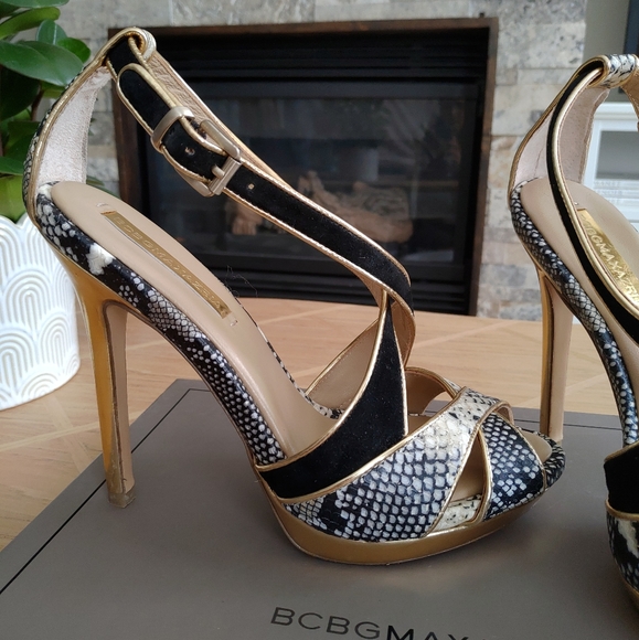 BCBG MaxAzria Criss Cross High Heel Sandals - Picture 4 of 11